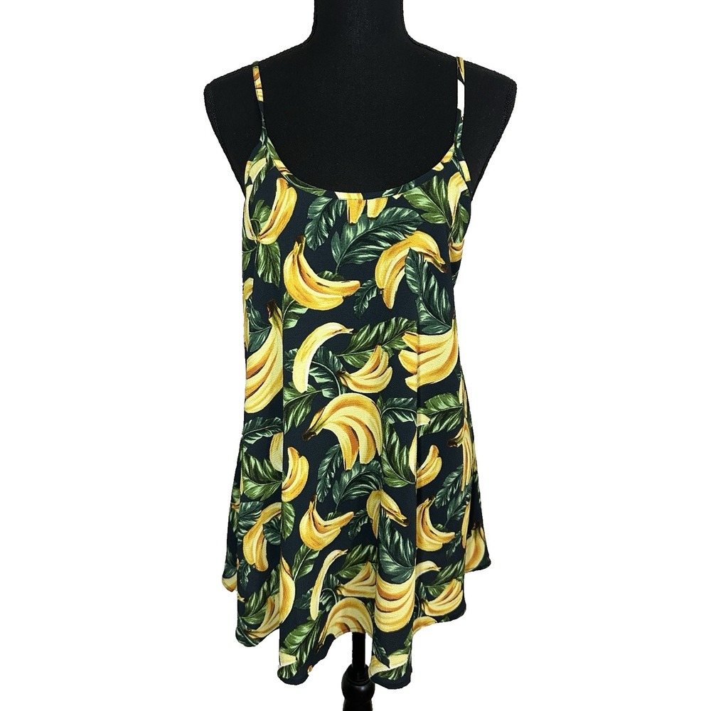 Show Me Your Mumu SMALL Casita Mini Tank Top Tunic Banana Print Short Dress